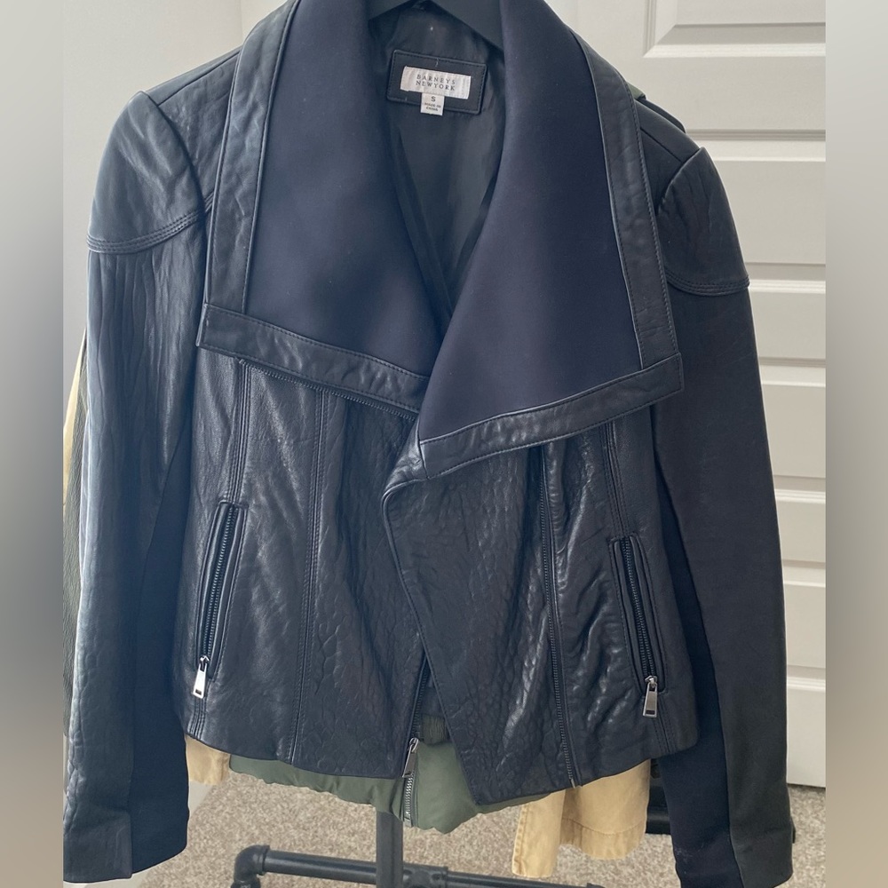 barney’s New York leather jacket